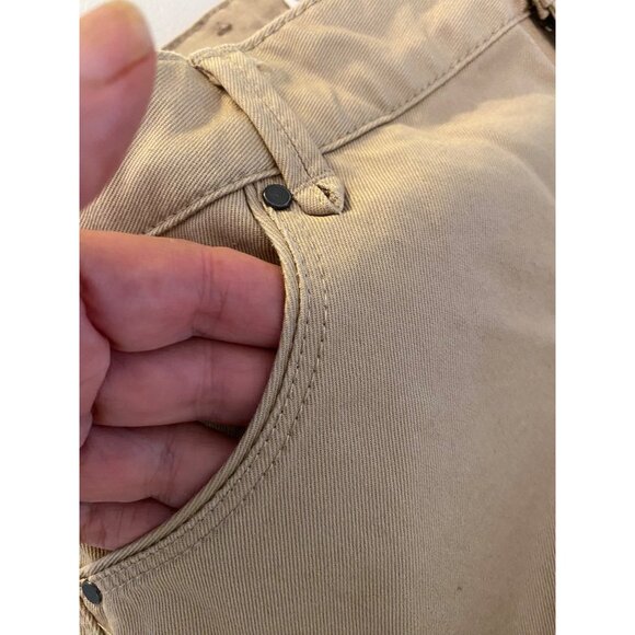Zara Khaki Bootcut Pants Premium Denimwear Crystal Pocket Detail Size 6 - Picture 7 of 11